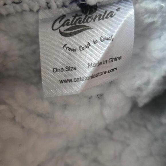 Catalonia Zip Up Blanket Hoodie Sweatshirt, Oversized Sherpa Pullover Jacket - Picture 4 of 5